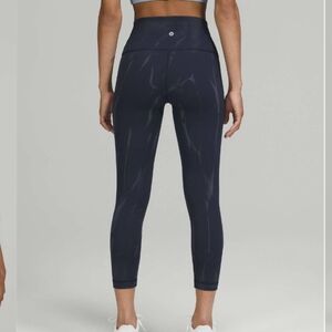 Lululemon Wunder Train High-Rise Crop 23"Sun Bleached Wash True Navy